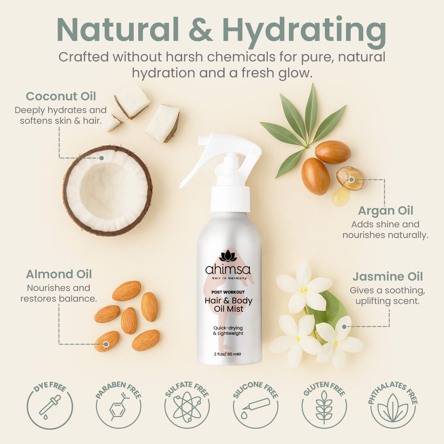 Hair & Body Oil Mist — Lightweight Silicone-Free Oil for Hair and Skin - Image 3
