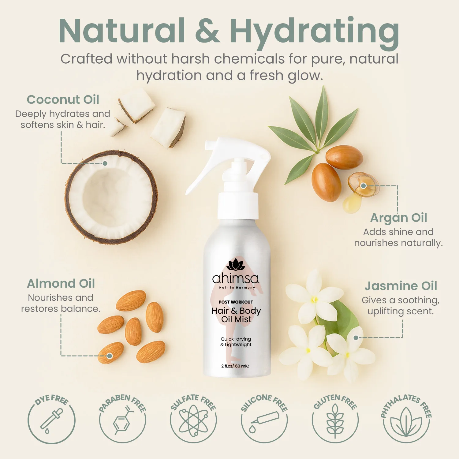 Hair & Body Oil Mist — Lightweight Silicone-Free Oil for Hair and Skin - Image 3