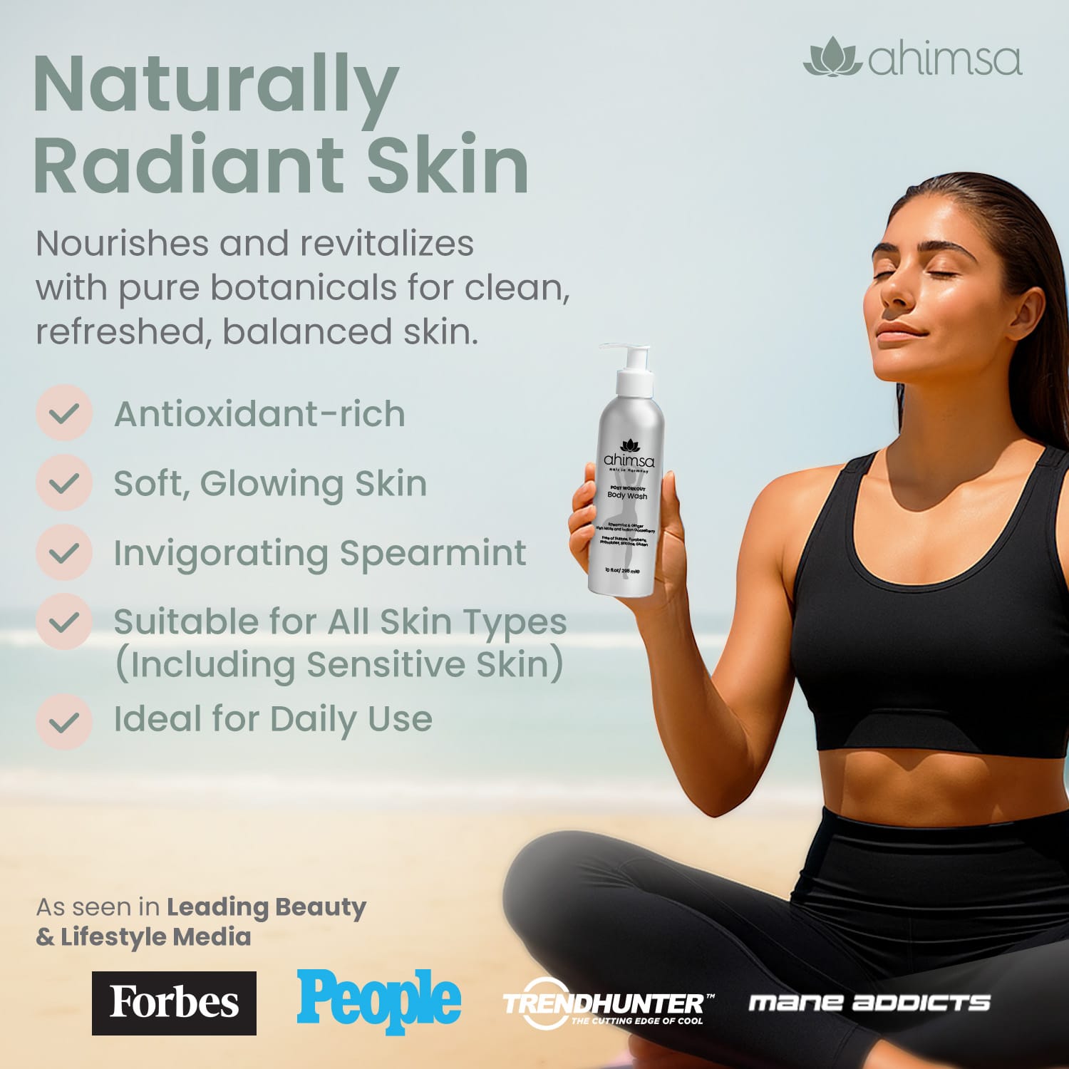 Mint + Ginger Body Wash — Sulfate-Free Skin Cleanser - Image 2