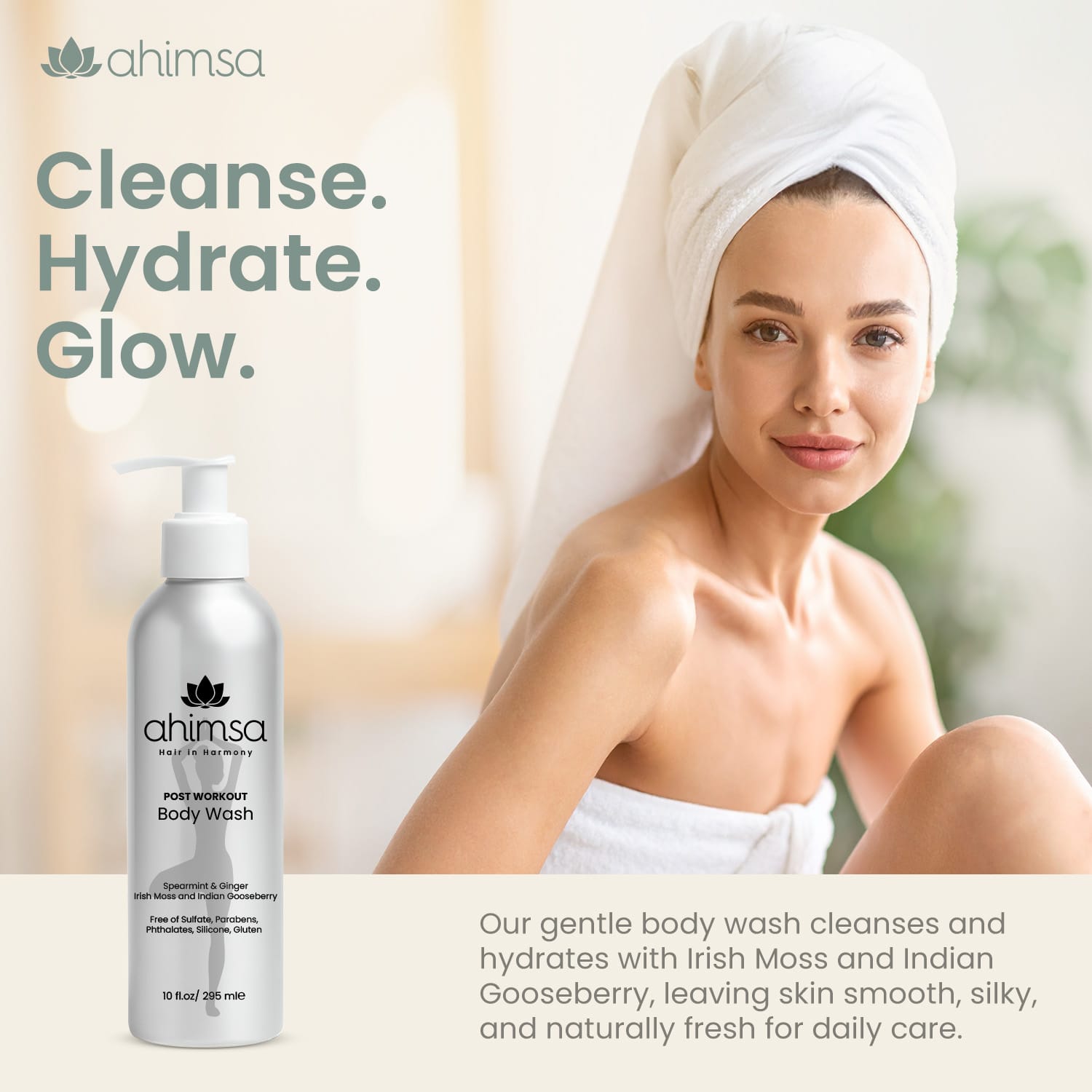 Mint + Ginger Body Wash — Sulfate-Free Skin Cleanser - Image 4